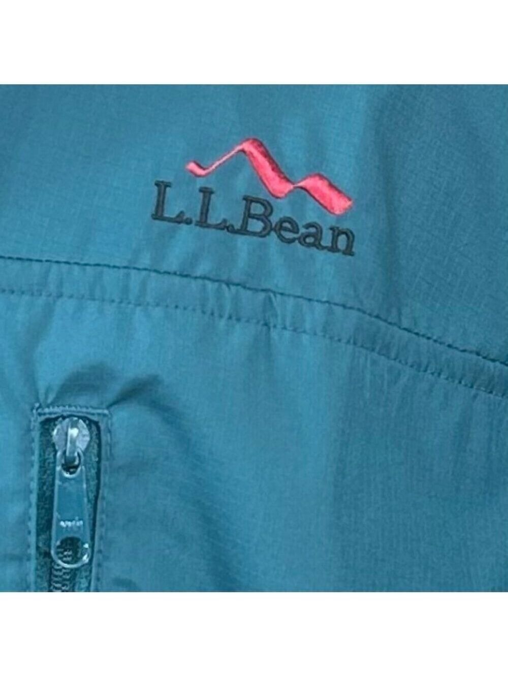 L.L. Bean Men's Blue Teal Full Zip Nylon Packable Windbreaker Size L - Picture 10 of 14